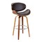 Armen Living Solvang 26" Swivel Brown Faux Leather and Walnut Wood Counter Stool LCSLBABRWA26 - alternate 1
